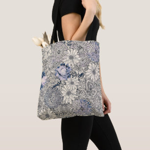 Bolso De Tela Fondo floral abstracto vintage elegante