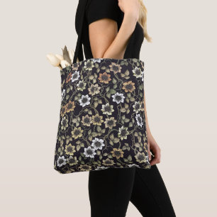 Bolso De Tela Fondo floral de anemona texturizada vintage  