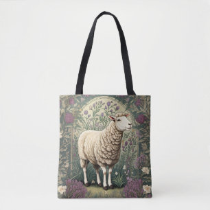 Bolso De Tela Fondo floral elegante de la Lavanda de Oveja