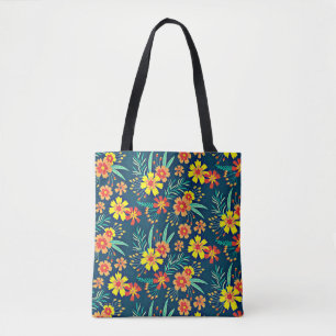 Bolso De Tela Fondo Floral Hermoso Diseño-46566