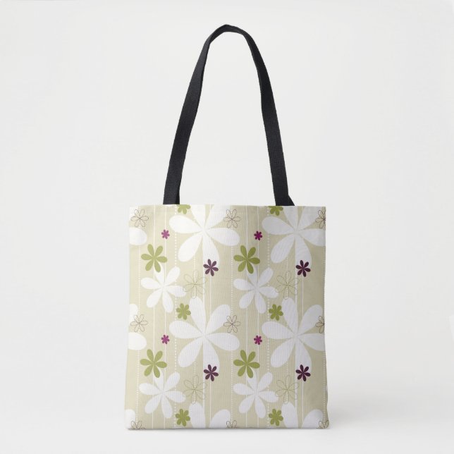 Bolso De Tela Fondo floral retro (Anverso)