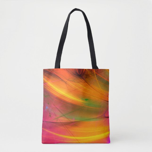 Bolso De Tela fondo fractal abstracto amarillo 3d renderizado3d, (Anverso)