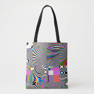 Bolso De Tela Fondo geométrico de resumen digital vibrante