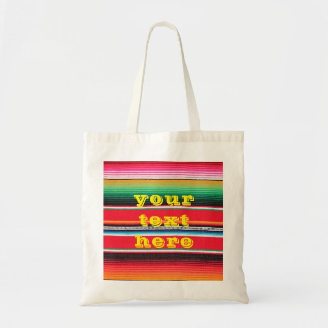 Bolso De Tela fondo mexicano poncho serape (Frente)