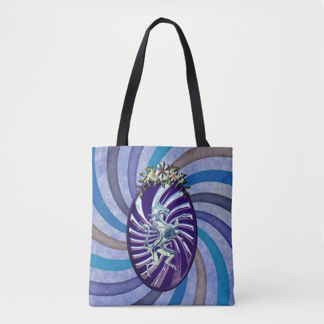 Bolso De Tela Fondo mítico de Guay de unicornio plateado (Anverso)