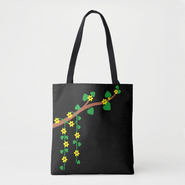 Bolso De Tela fondo natural de flores (Anverso)