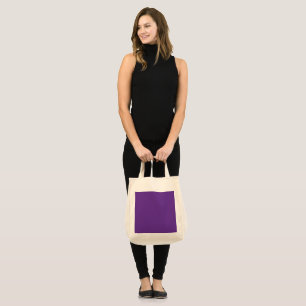 Bolso De Tela fondo púrpura con borde blanco