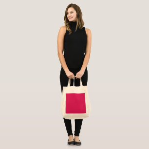 Bolso De Tela fondo rosa con borde blanco