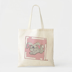 Bolso De Tela Fondo rosado de conejo conejo conejo conejo conejo