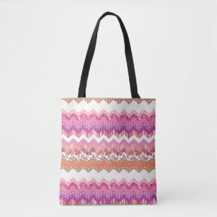Bolso De Tela Fondo rosado del zigzag