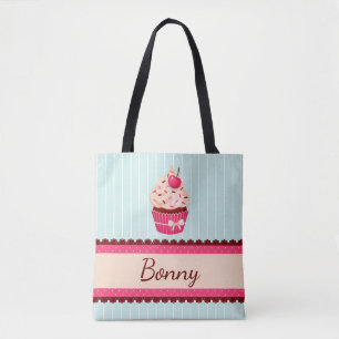 Bolso De Tela Fondo rosado personalizado del azul de la menta de