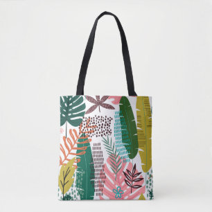 Bolso De Tela Fondo tropical sin foco con Monstera