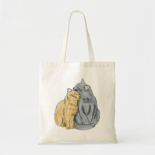 Bolso De Tela FooFooCat: Abrazo de gatos del amor