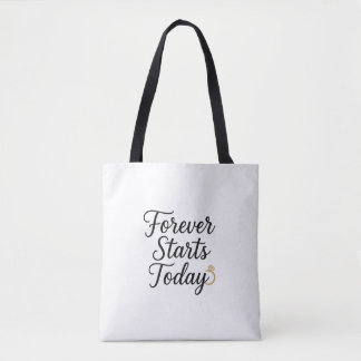 Bolso De Tela Forever Starts Today - Camiseta de Cita de Boda Ro