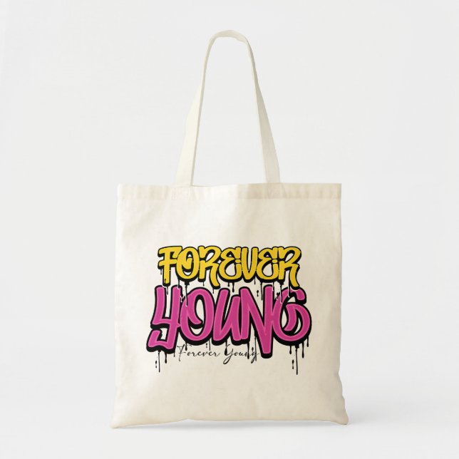Bolso De Tela Forever Young Graffiti T-Shirt (Frente)