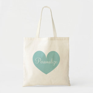 Bolso De Tela Forma de corazón de amor azul verde azulada person