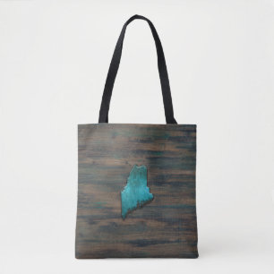 Bolso De Tela Forma de estado principal Verde azulada