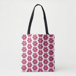 Bolso De Tela Forma de Flor a Cuadros Rojo Rosa