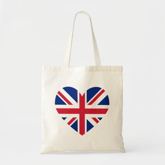Bolso De Tela Forma del corazón de Union Jack (Frente)