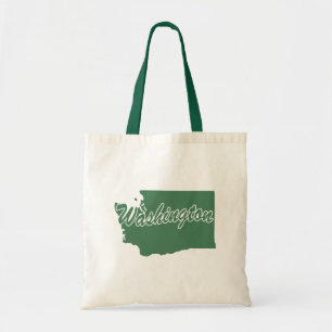 Bolso De Tela Forma del estado verde forestal de Washington Tote