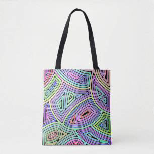 Bolso De Tela formas abstractas asimétricas arcoíris 2