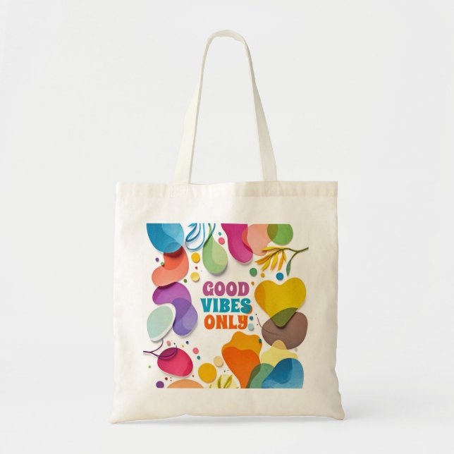 Bolso De Tela Formas abstractas botánicas modernas boho vibrante (Frente)
