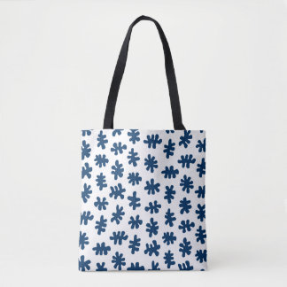 Bolso De Tela Formas amórficas 120322 - Azul índigo sobre blanco