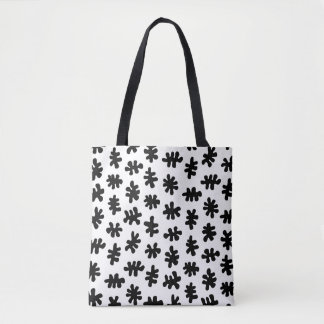 Bolso De Tela Formas amórficas 120322 - Negro sobre blanco