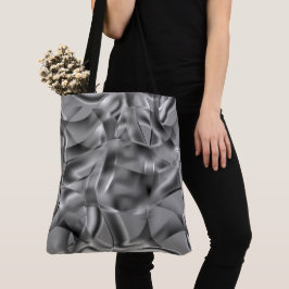Bolso De Tela Formas curvas grises, con tonos luminosos