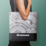 Bolso De Tela Formas de coloreado abstracto moderno - BW<br><div class="desc">Resumen del patrón artístico en blanco y negro - Si su arte todavía necesita ser ajustado,  haga clic en el Personalizar Este botón. Esto le llevará a un área de diseño donde puede mover cosas e incluso cambiar fuentes o color.</div>