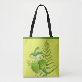 Bolso De Tela Formas en verde en un Tote