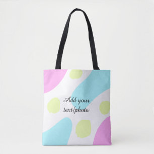 Bolso De Tela Formas geométricas abstractas pastel agregar nombr