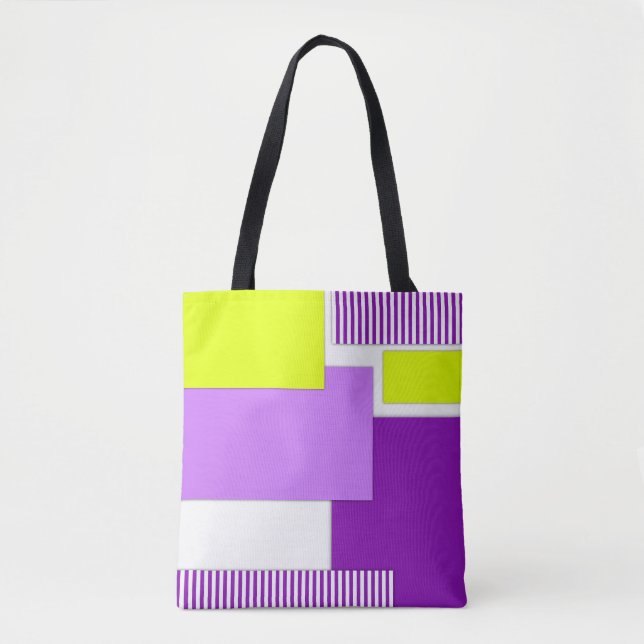 Bolso De Tela Formas geométricas de papel multicolor (Anverso)