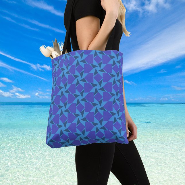 Bolso De Tela Formas geométricas en azul y turquesa (Subido por el creador)