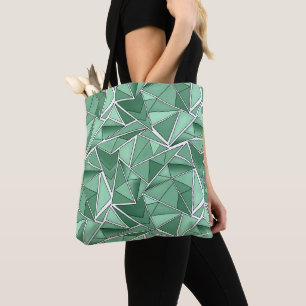 Bolso De Tela Formas geométricas patrón abstracto verde