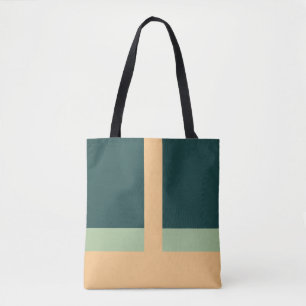Bolso De Tela Formas geométricas Resumen Art Green Apricot Color