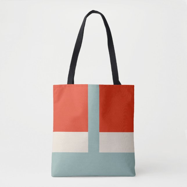 Bolso De Tela Formas geométricas Resumen gris rojo (Anverso)
