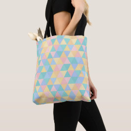 BOLSO DE TELA FORMAS GEOMÉTRICAS ROSA PASTEL AZUL AMARILLO VERDE
