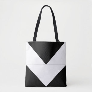 Bolso De Tela Formas geométricas triangulares abstractas en blan