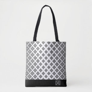 Bolso De Tela Formas Geométricas Y Banda Negra
