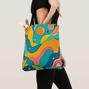 Bolso De Tela Formas orgánicas fluidas Arte