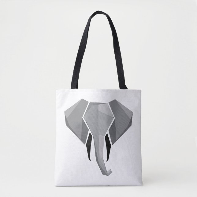 Bolso De Tela Formas simples Geometría Cabeza elefante (Anverso)