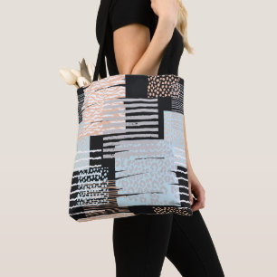 Bolso De Tela Formas y bandas geométricas