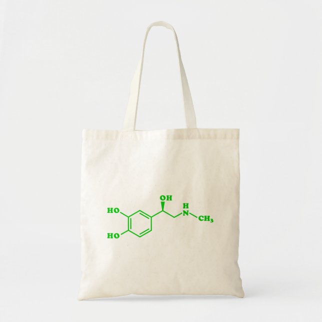 Bolso De Tela Fórmula Química Molecular Adrenalina (Frente)
