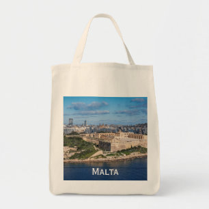 Bolso De Tela Fort Manoel y Sliema desde La Valeta, Malta