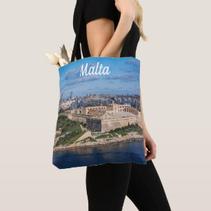 Bolso De Tela Fort Manoel y Sliema desde La Valeta, Malta