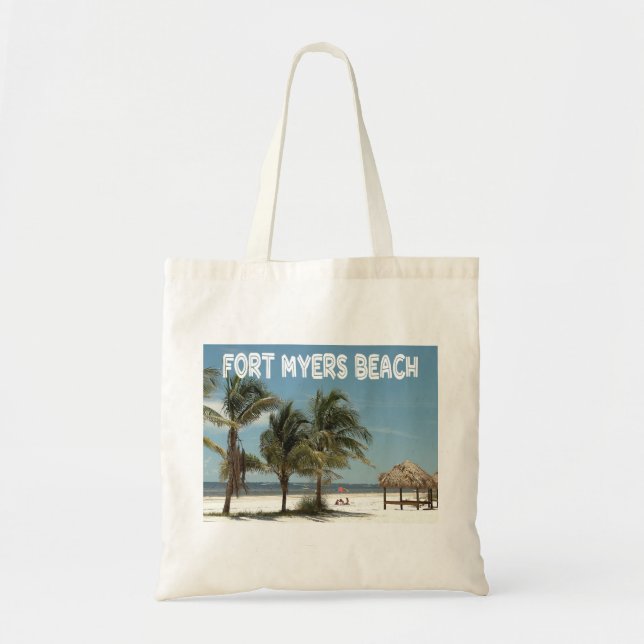 Bolso De Tela Fort Myers Beach Florida Beach Scene (Frente)
