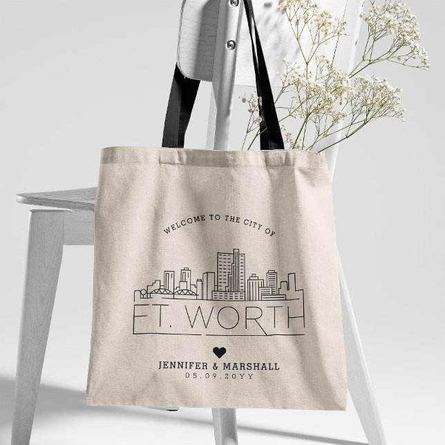 Bolso De Tela Fort Worth Boda | Línea delgada estilizada (Subido por el creador)