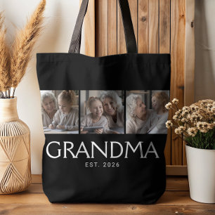 Bolso De Tela Foto 3 Abuela Establecida Tipografía Negra