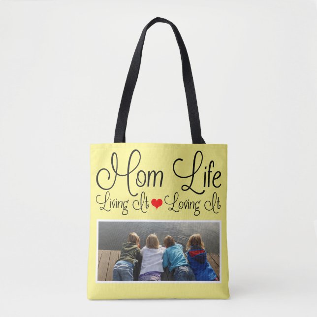 Bolso De Tela Foto amarilla del Día de la Madre (Anverso)